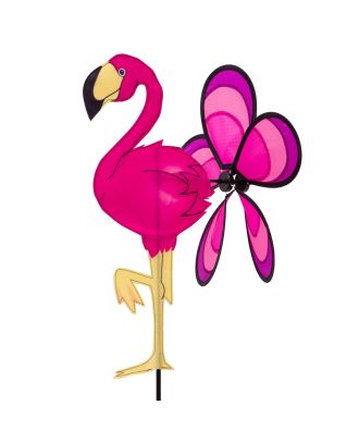Windrad Windspiel HQ Spin Critter Flamingo mit Bodenanker Gartendeko Propeller