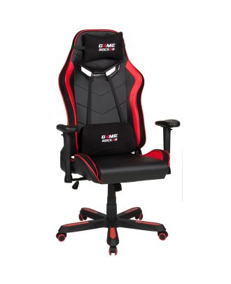 Gamer Stuhl Game-Rocker G-30 Large Bürostuhl Zocker Stuhl Gaming Stuhl Kunstleder schwarz rot