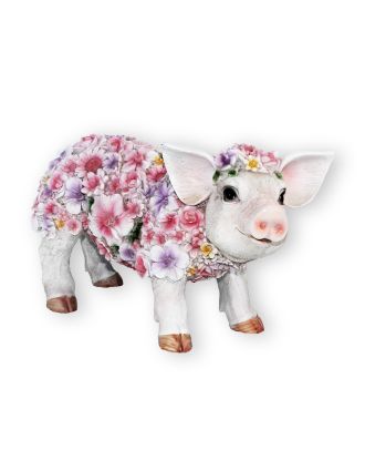 Schweine Figur stehend Blumenschwein Deko Ferkel stehend Deko Schwein