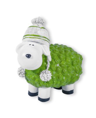 Buntes Deko Schaf grün mit Mütze Gartenfigur Schaf Dekofigur Schaf lustige Schafe