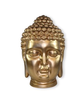 Buddha Figur groß Buddhakopf gold Optik Gartenfigur Buddha Dekofigur