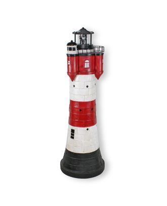 Leuchtturm Roter Sand Solar Leuchtturm 80 cm Maritime Deko LED Beleuchtung Gartendeko Maritim
