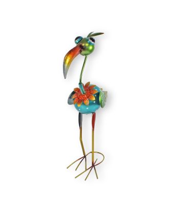 Metallfigur Vogel Figur Gartenfigur exotischer Vogel 61 cm Blechfiguren Garten Dekofigur