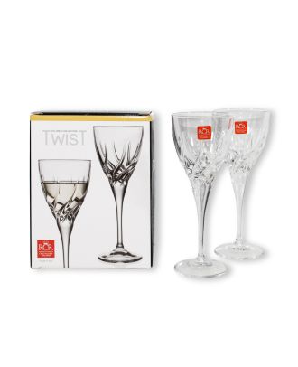 RCR Weingläser Weißweinglas Set Kristallglas Twist Serie 2er Set Weißwein Gläser Set