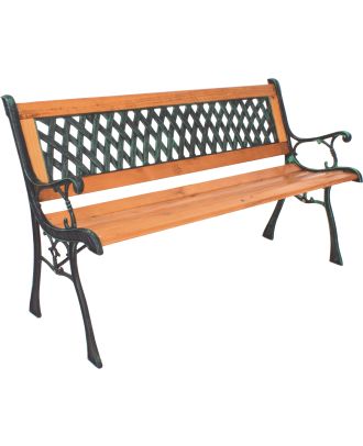Gartenbank Sitzbank WINDSOR 2-Sitzer Holz Stahl PVC