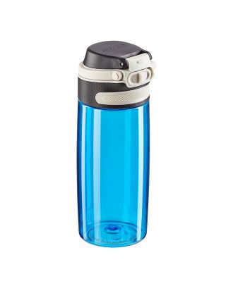 Leifheit Trinkflasche Flip 550ml Tritan blau mit Filter für Fruchteinsatz bruchsichere Tritanflasche