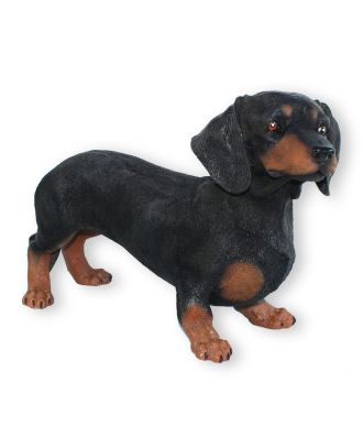 Hundefigur Dackel schwarz stehend Teckel Hund Dachshund Dackel Figur
