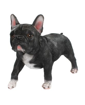Hunde Figur Französische Bulldogge Figur stehend schwarz lebensechte Hundefigur