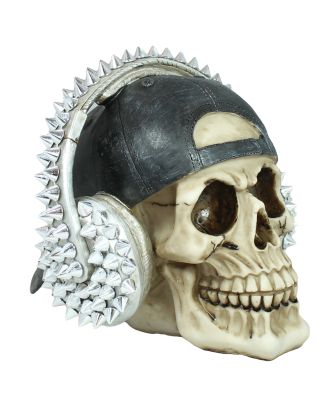 Dekofigur Totenkopf Cappy mit Kopfhörer und Stacheln Schädel Mystic Gothic Fantasy Dekoration 