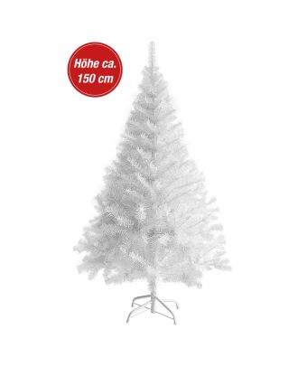 Künstlicher Weihnachtsbaum 150 cm weiß künstlicher Tannenbaum mit Metallständer Weihnachtsdeko