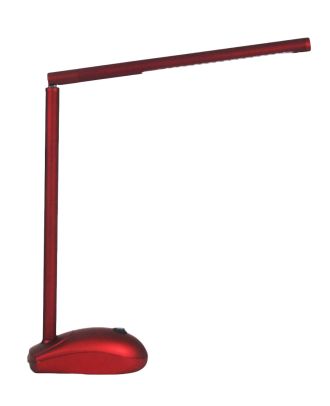 LED Schreibtischlampe rot mit Akku- und Netzbetrieb / USB- Port PC Maus Optik Tisch Lampe
