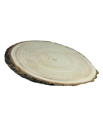 Baumscheibe groß 47x27 cm Tischdeko Baumplatte Holzscheibe Rindenscheibe Holztablett