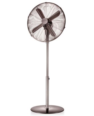 Standventilator Stand Ventilator Retro 44 cm Edelstahl Anthrazit Windmaschine Venti schwenkbar