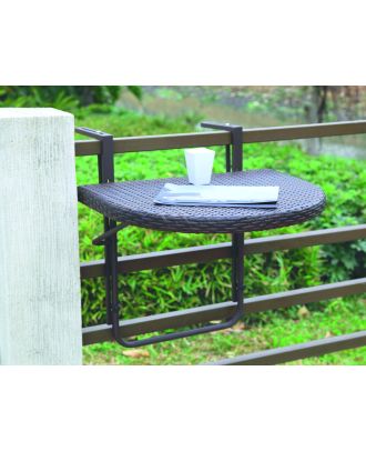 Balkon-Hängetisch Klapptisch AGRA Aluminium Kunststoffgeflecht Polyrattan Outdoor