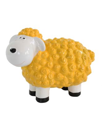 Buntes Deko Schaf gelb Gartenfigur Schaf Dekofigur Schaf lustige Schafe