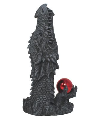 Dekofigur Drachenkopf mit Kugel und Räucherkegel Räuchermännchen Räucherfigur Dekoration Mystic