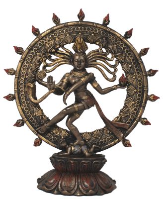 Dekofigur Shiva bronziert meditierend Meditation Feng Shui Hinduismus