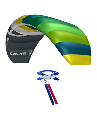 CrossKites Air 1.8 Green-Yellow Lenkmatte R2F Lenkdrachen 2-Leiner Kite Kinderdrachen Stranddrachen