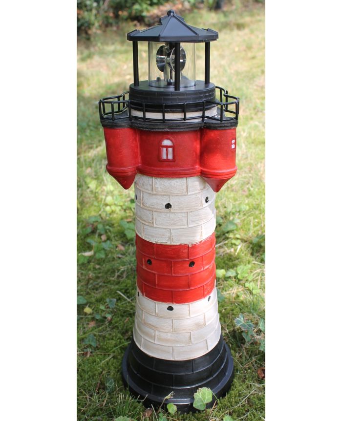 2325-50 for sale online Westerholt Roter Sand 50cm Solar Leuchtturm mit Rotierendem LED Reflektor 