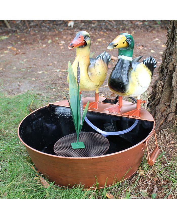 Gartenbrunnen Deko Brunnen mit Enten Wasserspeier Zierbrunnen Zimmerbrunnen  Wasserspiel