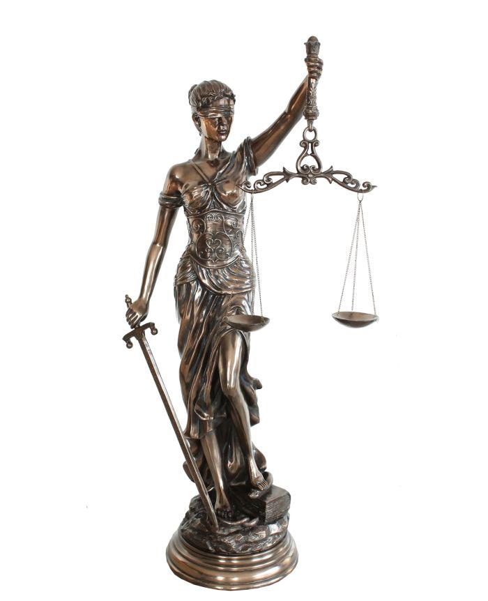 Justitia Poly Figur bronziert  Anwalt Lawer Göttin Gerechtigkeit 37cm 